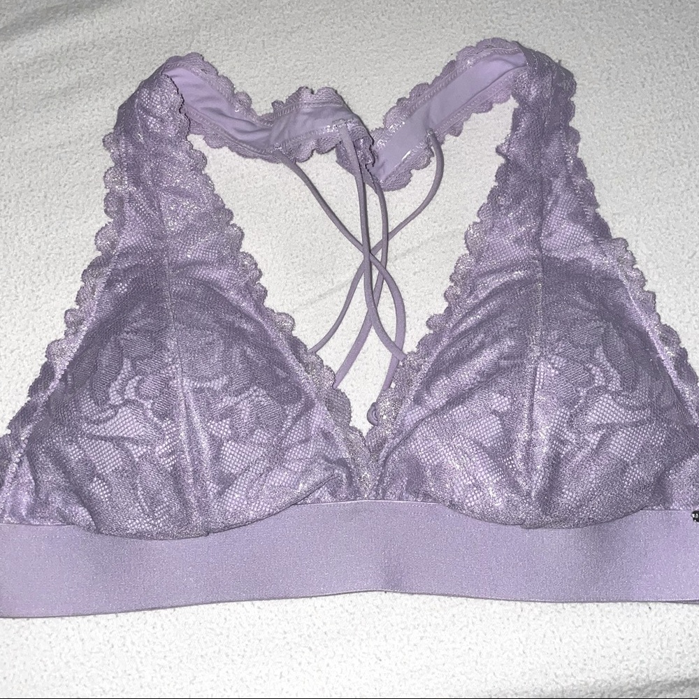 Victoria’s Secret PINK Lace Glitter Crossover Bralette